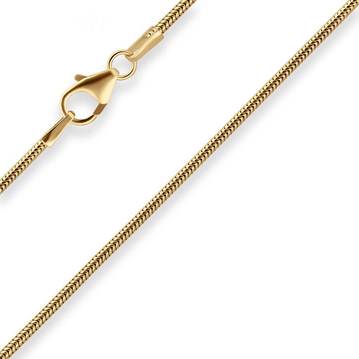 1.2mm Schlangenkette aus 585 Gelbgold 42cm