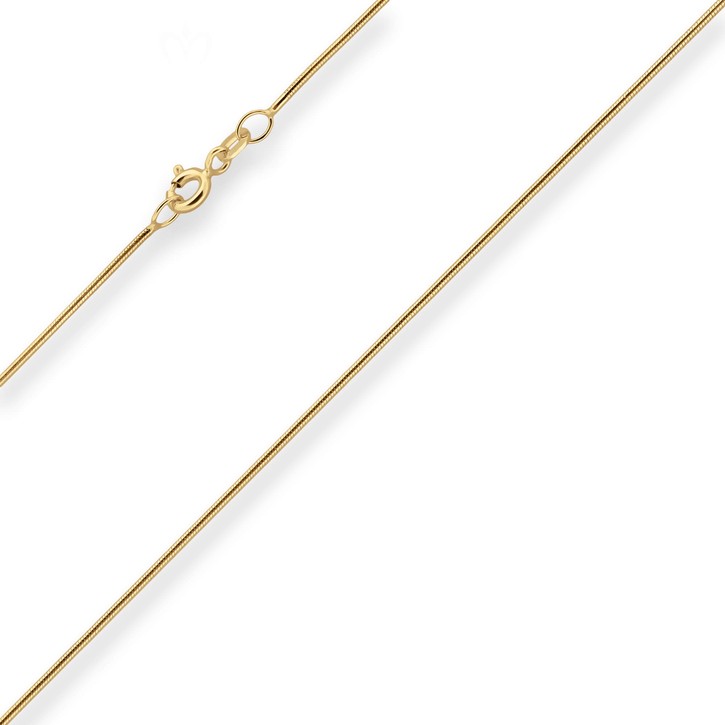 0.9mm Schlangenkette aus 585 Gelbgold 40cm
