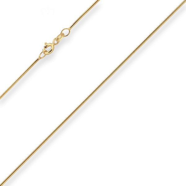 0.9mm Schlangenkette aus 585 Gelbgold 40cm