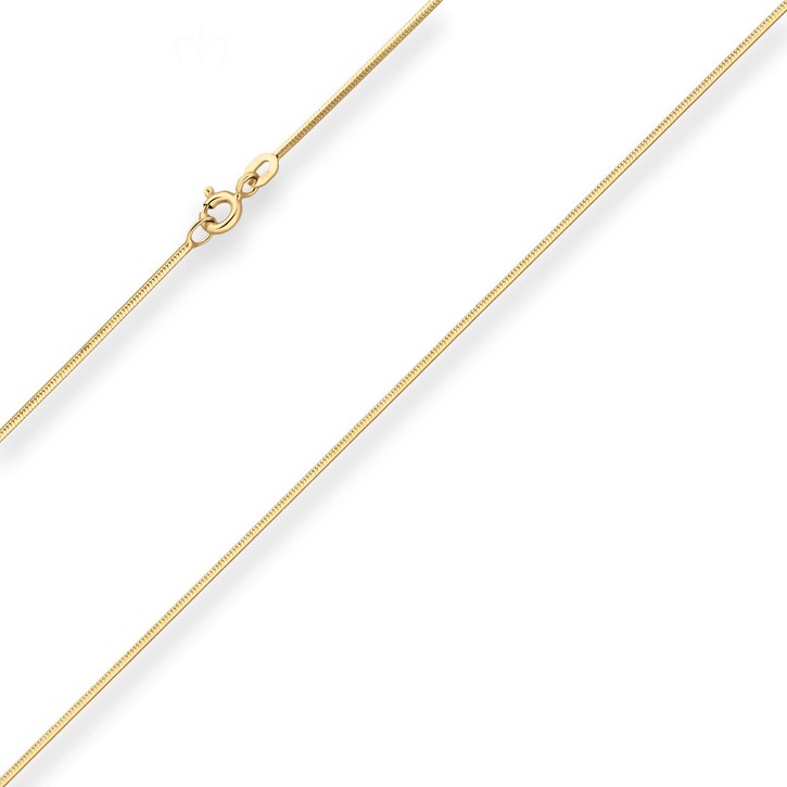 0.9mm Schlangenkette diamantiert aus 585 Gelbgold 42cm