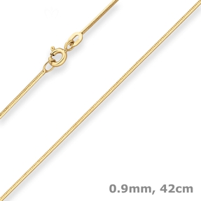 0,9mm Schlangenkette diamantiert Collier Halskette aus 585 Gold Gelbgold 42cm