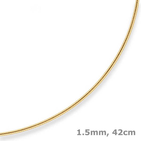 1.5mm Halsreif Tondakette Omegareif aus 585 Gelbgold 42cm