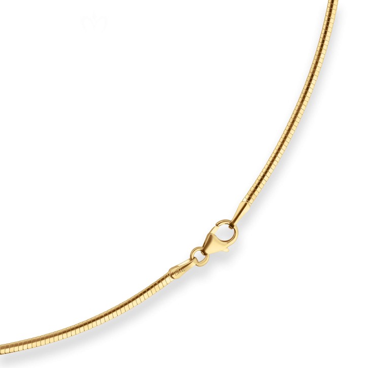 1.9mm Tondakette oval Omegareif aus 585 Gelbgold 42cm