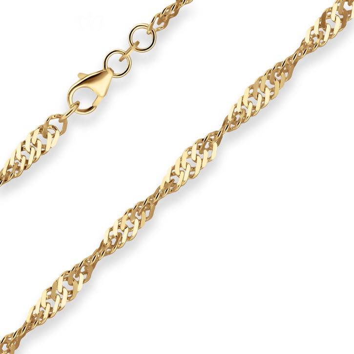 3.8mm Singapurkette aus 585 Gelbgold 45cm