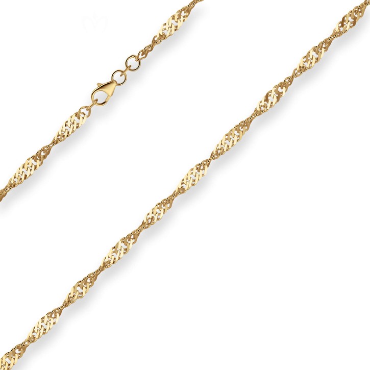 3.8mm Singapurkette aus 585 Gelbgold 50cm