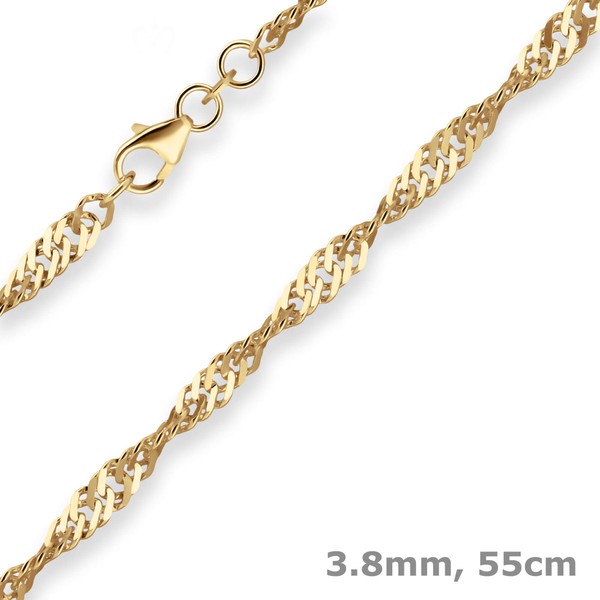 3.8mm Singapurkette aus 585 Gelbgold 55cm
