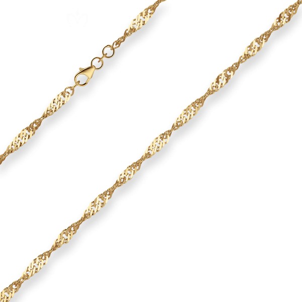 3.8mm Singapurkette aus 585 Gelbgold 55cm