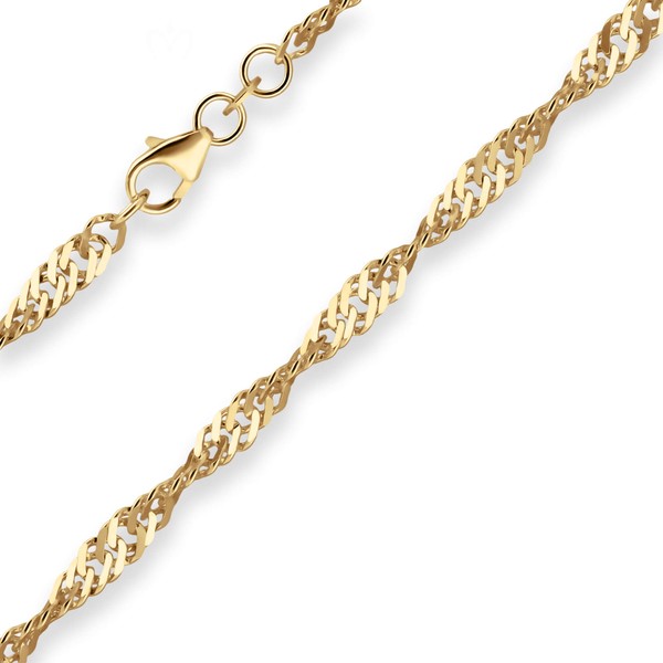 3.8mm Singapurkette aus 585 Gelbgold 70cm