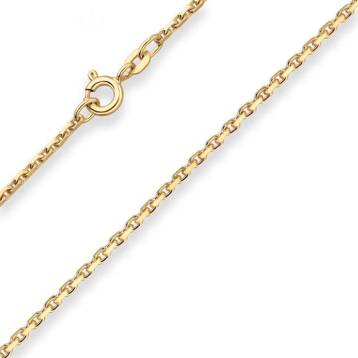 1.6mm Ankerkette diamantiert aus 585 Gelbgold 42cm
