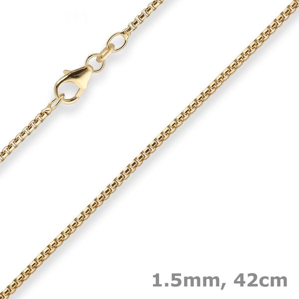 1.5mm Veneziakette rund aus 585 Gelbgold 42cm