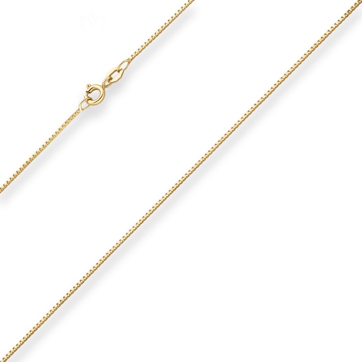 0.9mm Veneziakette aus 585 Gelbgold 34cm