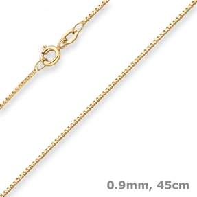 0,9mm Veneziakette Goldkette Collier Halskette aus 585 Gold Gelbgold 45cm 0,9mm Veneziakette Goldkette Collier Halskette aus 585 Gold Gelbgold 45cm