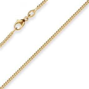 1,7mm Panzerkette Collier Halskette aus 750 Gold Gelbgold 45cm mit Zwischenöse