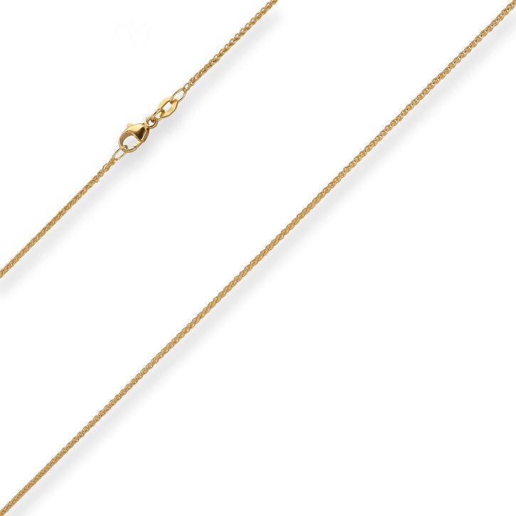 1.3mm Zopfkette aus 750 Gelbgold 42cm