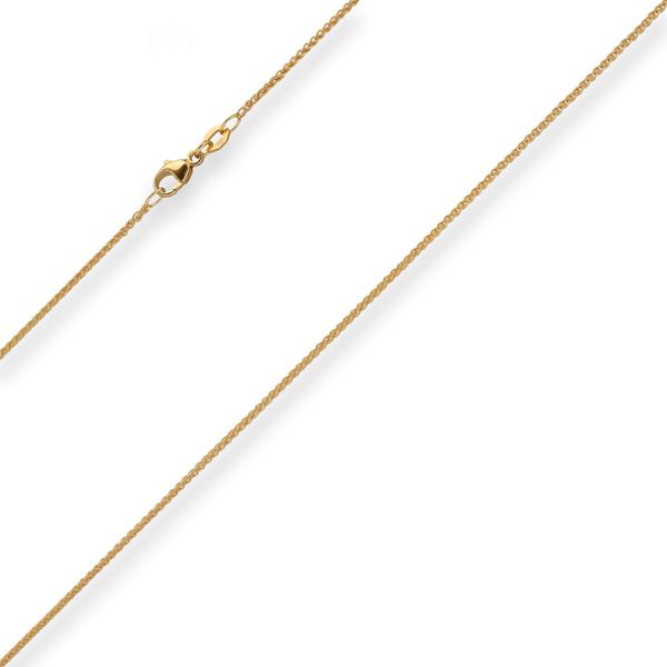 1.3mm Zopfkette aus 750 Gelbgold 50cm