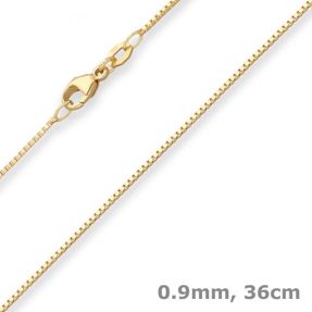 0,9mm Veneziakette Goldkette Collier Halskette aus 750 Gold Gelbgold 36cm