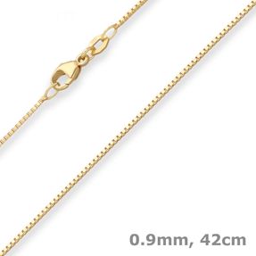 0,9mm Veneziakette Goldkette Collier Halskette aus 750 Gold Gelbgold 42cm