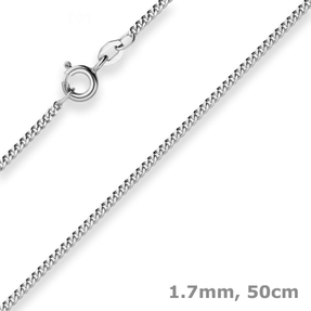 1,7mm Panzerkette Goldkette Collier Halskette aus 333 Gold Weißgold 50cm