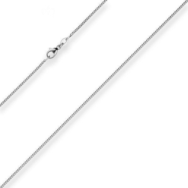 1.4mm Panzerkette aus 750 Weißgold 50cm