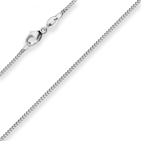 1,4mm Panzerkette Collier Halskette aus 750 Gold Weißgold 45cm mit Zwischenöse 1,4mm Panzerkette Collier Halskette aus 750 Gold Weißgold 45cm mit Zwischenöse