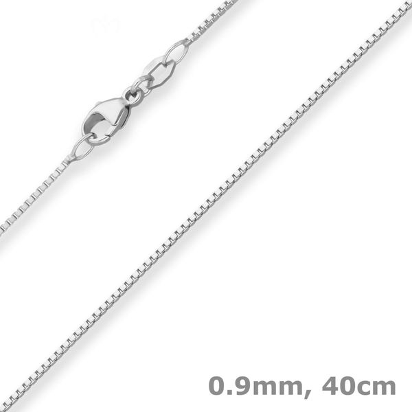 0.9mm Veneziakette aus 750 Weißgold 40cm