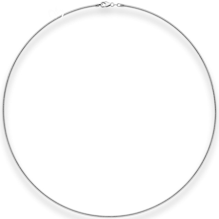 1.5mm Halsreif Tondakette Omegareif aus 585 Weißgold 50cm