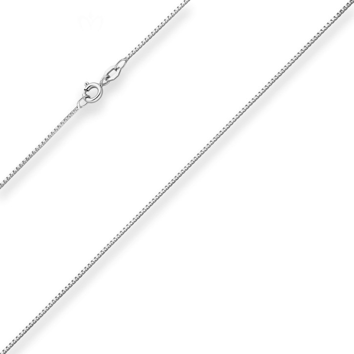 0.9mm Veneziakette aus 585 Weißgold 36cm