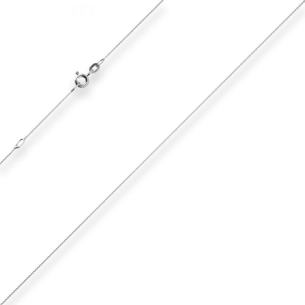 0.8mm Rund-Ankerkette aus 585 Weißgold 50cm mit Zwischenöse