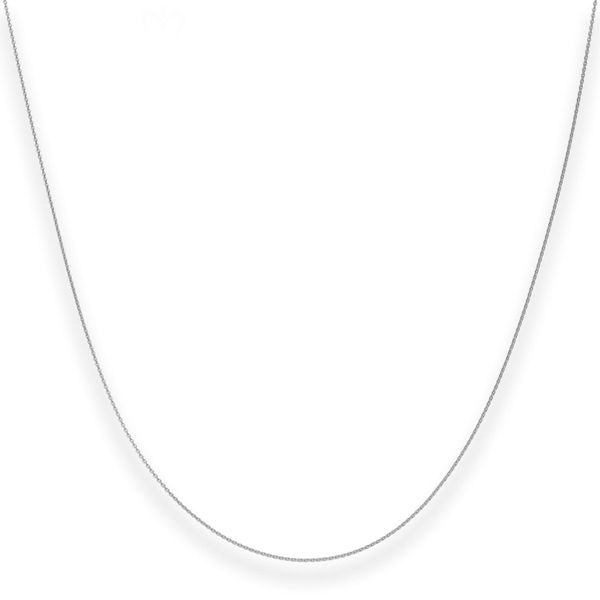 0.8mm Rund-Ankerkette aus 585 Weißgold 50cm mit Zwischenöse