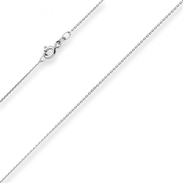 1.1mm Ankerkette diamantiert aus 375 Weißgold 50cm