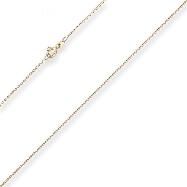 1.3mm Ankerkette diamantiert aus 375 Gelbgold 34cm