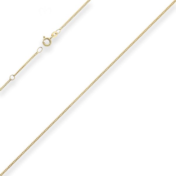 1.4mm Panzerkette aus 333 Gelbgold 50cm mit Zwischenöse