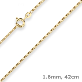 1,6mm Panzerkette Collier Halskette aus 585 Gold Gelbgold 42cm mit Zwischenöse 1,6mm Panzerkette Collier Halskette aus 585 Gold Gelbgold 42cm mit Zwischenöse