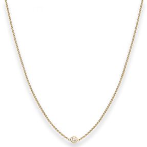Rund-Ankerkette Goldkette mit Zirkonia Collier aus 585 Gold Gelbgold 45cm Rund-Ankerkette Goldkette mit Zirkonia Collier aus 585 Gold Gelbgold 45cm