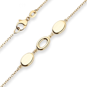 Fantasiekette Goldkette Collier Ovale Halskette aus 585 Gold Gelbgold 45cm