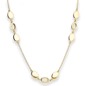 Fantasiekette Goldkette Collier Ovale Halskette aus 585 Gold Gelbgold 45cm Fantasiekette Goldkette Collier Ovale Halskette aus 585 Gold Gelbgold 45cm