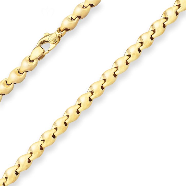 4.9mm Armband Fantasiekette aus 585 Gelbgold 21cm