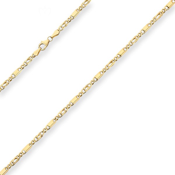3mm Tigeraugenkette aus 585 Gelbgold 50cm