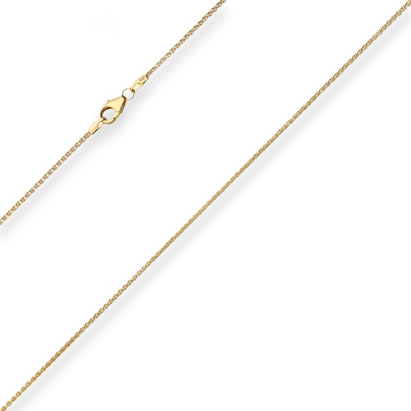 1.3mm Zopfkette aus 375 Gelbgold 42cm
