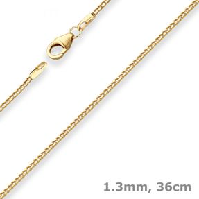 1,3mm Bingokette Goldkette Collier Halskette aus 585 Gold Gelbgold 36cm