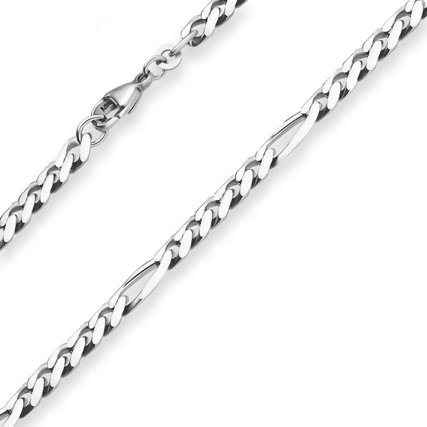 5.7mm Armband Figarokette diamantiert aus 585 Weißgold 21cm