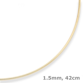 1,5mm Halsreif Tondakette Collier Omegareif Halskette aus 585 Gold Gelbgold 42cm
