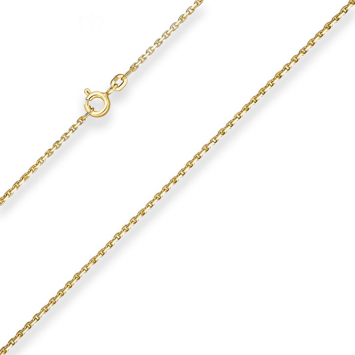 1.3mm Ankerkette diamantiert aus 333 Gelbgold 55cm