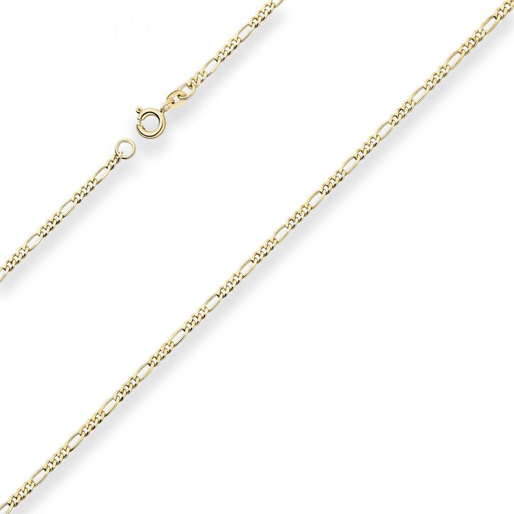 2.2mm Figarokette diamantiert aus 585 Gelbgold 40cm