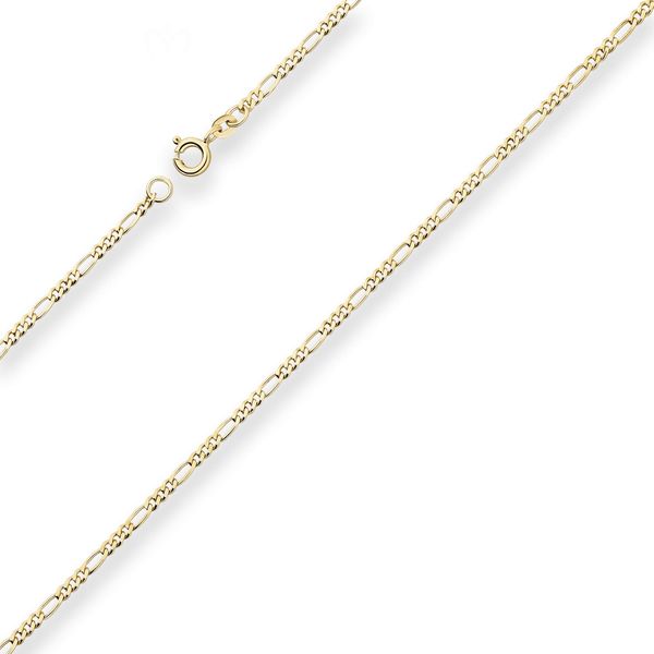 2.2mm Figarokette diamantiert aus 585 Gelbgold 40cm