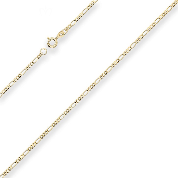 2.2mm Figarokette diamantiert aus 333 Gelbgold 42cm