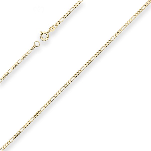 2.2mm Figarokette diamantiert aus 333 Gelbgold 42cm