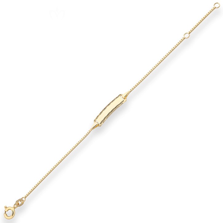 0.9mm Id-Armband Veneziakette Schildband aus 585 Gelbgold 14cm