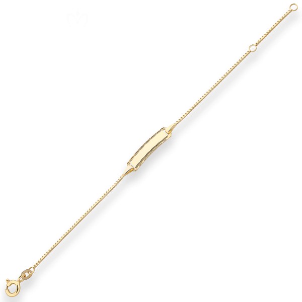 0.9mm Id-Armband Veneziakette Schildband aus 585 Gelbgold 14cm