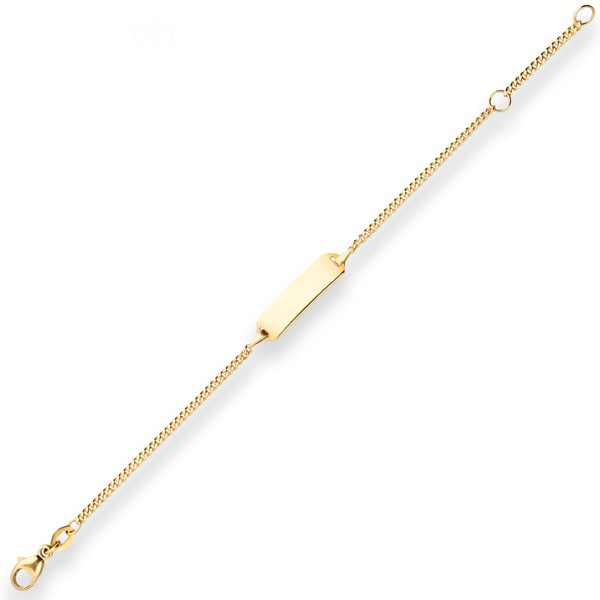 1.7mm Id-Armband Panzerkette Schildband aus 750 Gelbgold 14cm